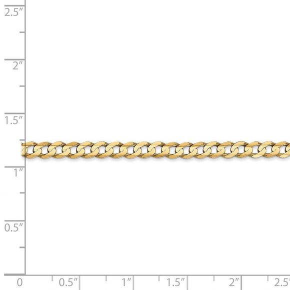 3.8mm, 14k Yellow Gold, Open Concave Curb Chain Necklace, 24 Inch - Picture 5 of 8